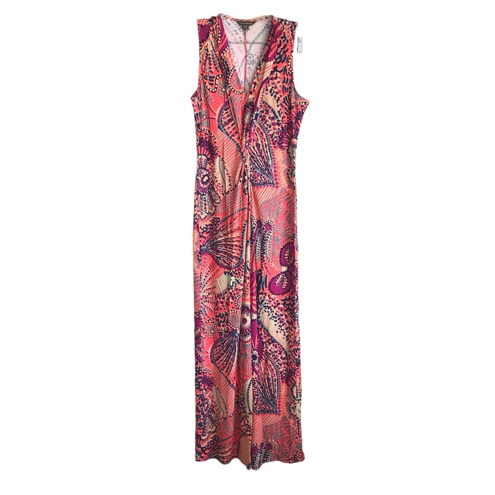 Tommy Bahama maxi dress, bright coral colors, size small
